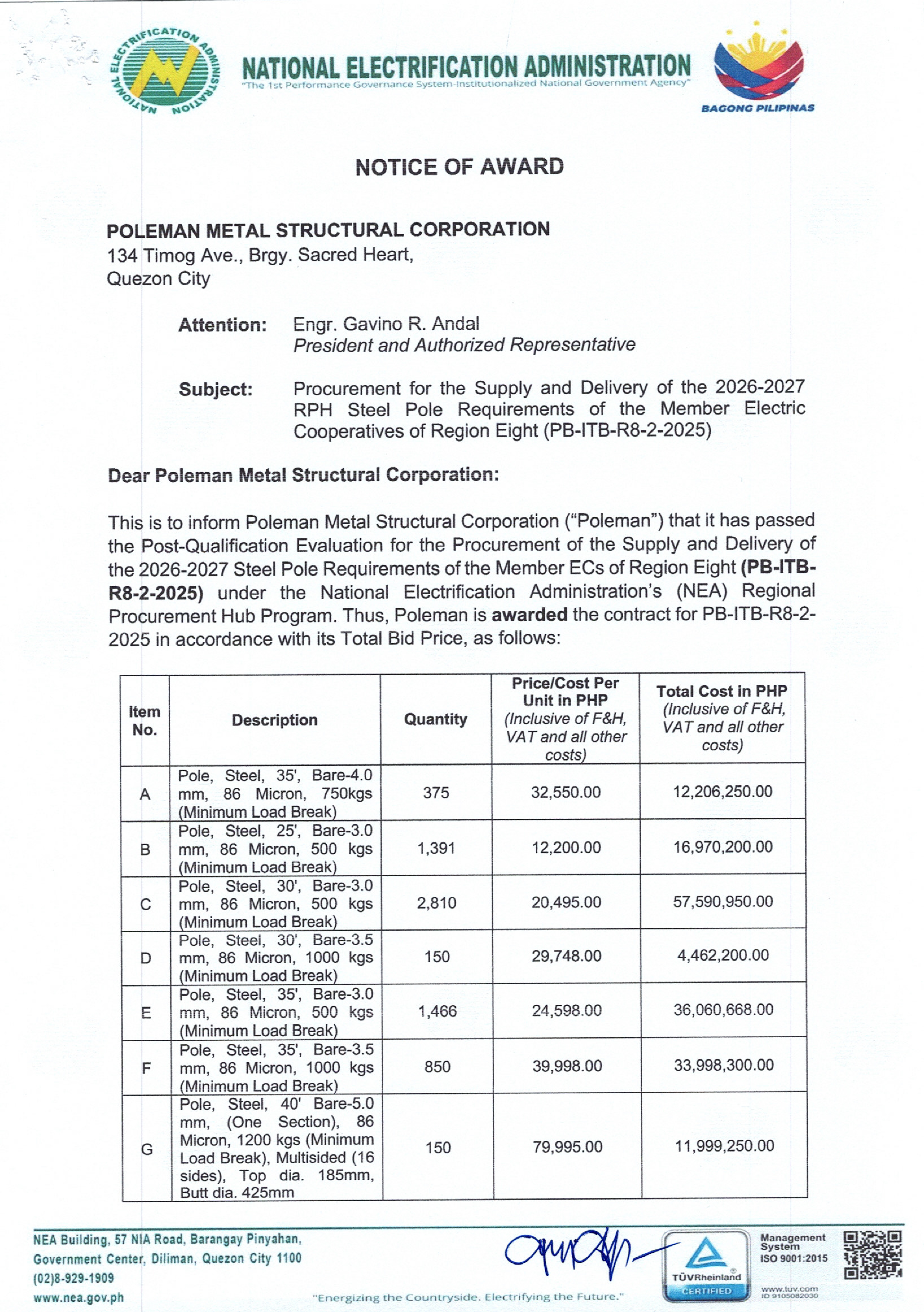 RPH-NOA-Region-8-Steel-Poles-PB-ITB-R8-2-2025
