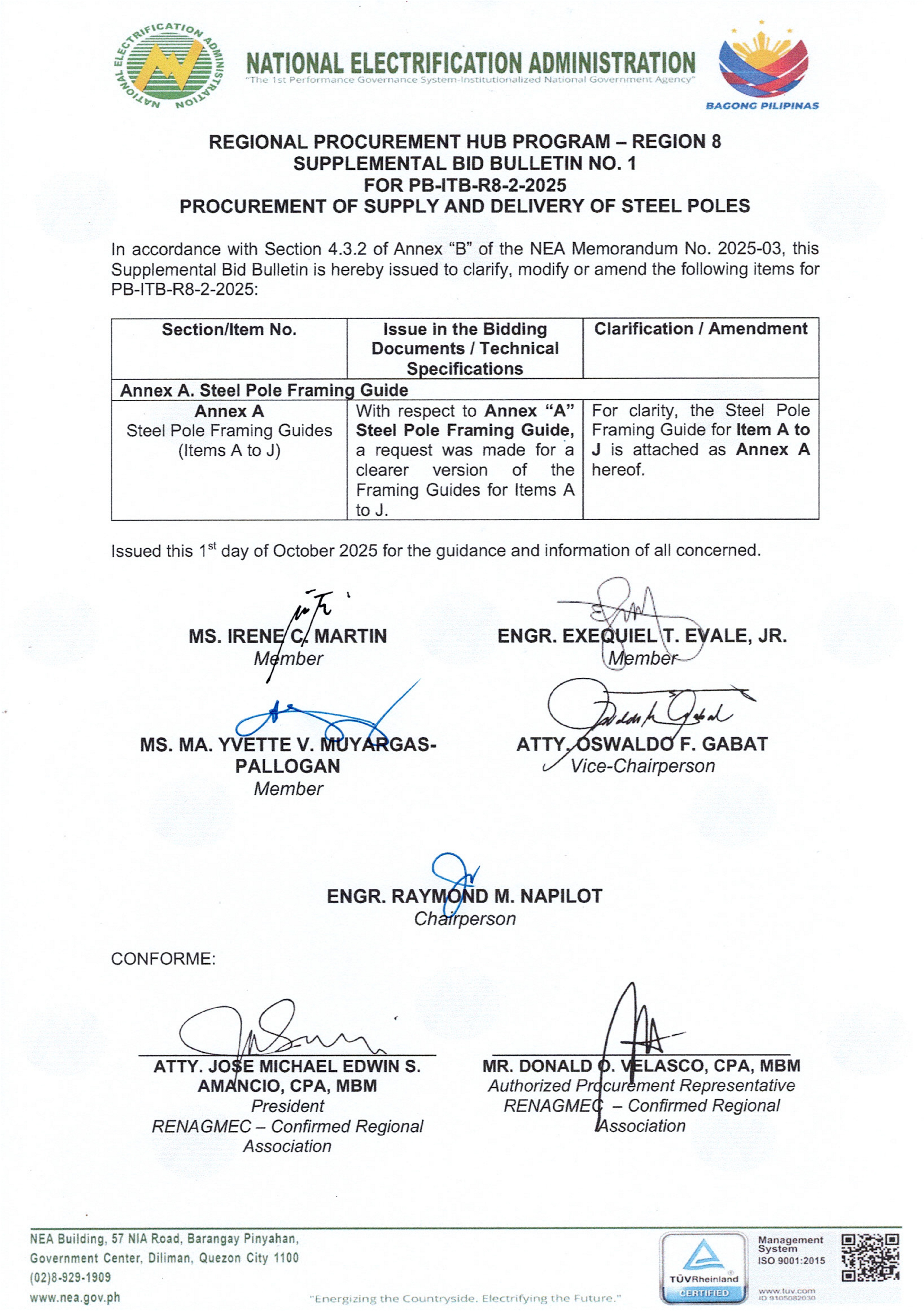 SUPPLEMENTAL BID BULLETIN 